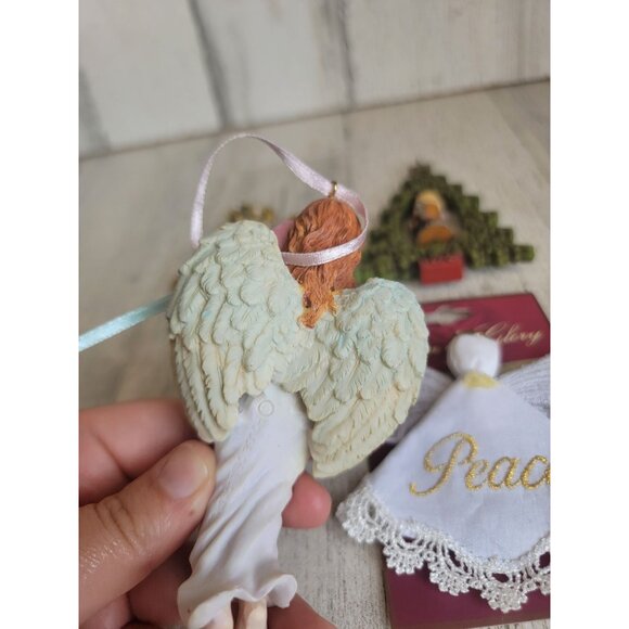 Religious cross angel cherub ornament Xmas set - Picture 8 of 11